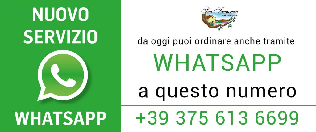 Ordina i tuoi Prodotti BIO con WhatsApp. San Francesco Azienda Agricola
